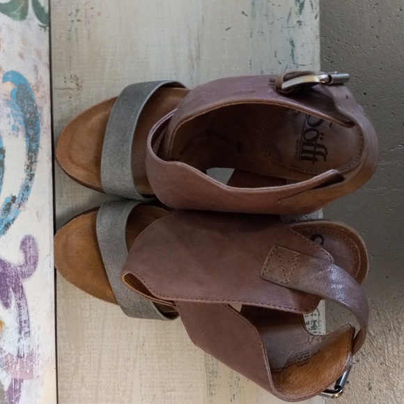 Sofft, Mauve&Silver, Heeled, Leather Sandals With Adjustable Buckle Straps - Picture 7 of 13